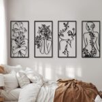 Cindeer 4 Pcs Metal Wall Art Decor Minimalist Abstract Woman Wall Art Line Drawi... - Image 7