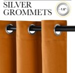NICETOWN Orange Curtains 84 inch Length 2 Panels, Grommet Faux Silk Thermal Drap... - Image 3