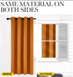 NICETOWN Orange Curtains 84 inch Length 2 Panels, Grommet Faux Silk Thermal Drap... - Image 5
