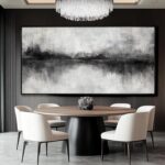 Large Abstract Canvas Wall Art Black and Grey Art Pictures for Wall Decor 29"x58... - Image 4