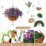 Artificial Flowers Hanging Baskets, Multicolor 12 Bundles Faux Flower Outdoor Ha... - Image 6