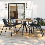 Amopatio Outdoor Dining Chairs Set of 6, Stackable Outdoor Patio Chairs, Rattan ... - Image 3