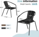 Amopatio Outdoor Dining Chairs Set of 6, Stackable Outdoor Patio Chairs, Rattan ... - Image 4
