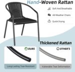 Amopatio Outdoor Dining Chairs Set of 6, Stackable Outdoor Patio Chairs, Rattan ... - Image 5