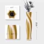 Tall Vases - 23.6" Tall Floor Vase for Home Decor, Floor Vases, Black Hexagon Tw... - Image 4