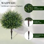 Waipfaru Artificial Plants Outdoor, 23'' Artificial Cedar Topiary with Ground Sp... - Image 4