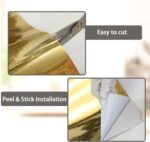 QDYMXUN Brushed Gold Peel and Stick Wallpaper Border, PVC Self Adhesive Removabl... - Image 5