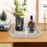 Wooden Decorative Tray, Rustic Serving Tray with Wood Bead, Farmhouse Big Tray f... - Image 4