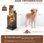 38.2" Tall Solar Powered Water Fountain for Outdoor,4 Tiers Modern Cascading Bow... - Image 3