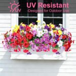 Geegoods Artificial Flowers Plants for Outdoors, 12 Bundles UV Resistant Fake Sm... - Image 3