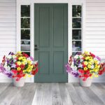 Geegoods Artificial Flowers Plants for Outdoors, 12 Bundles UV Resistant Fake Sm... - Image 6