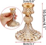OwnMy Set of 2 Gold Glass Taper Candle Holders Decorative Glass Candlestick Hold... - Image 3