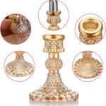 OwnMy Set of 2 Gold Glass Taper Candle Holders Decorative Glass Candlestick Hold... - Image 6