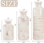 Nicunom Ceramic Vase Set of 3, Rustic Ceramic Flower Vase for Home Decor, Boho D... - Image 3
