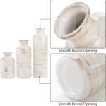 Nicunom Ceramic Vase Set of 3, Rustic Ceramic Flower Vase for Home Decor, Boho D... - Image 4
