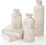 Nicunom Ceramic Vase Set of 3, Rustic Ceramic Flower Vase for Home Decor, Boho D... - Image 5