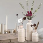 Nicunom Ceramic Vase Set of 3, Rustic Ceramic Flower Vase for Home Decor, Boho D... - Image 6