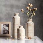 Nicunom Ceramic Vase Set of 3, Rustic Ceramic Flower Vase for Home Decor, Boho D... - Image 7