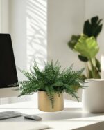 DuHouse Artificial Fern Potted Plant, Fake Greenery Plants in Pot, Faux Fern for... - Image 5