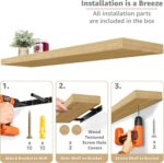 Sorbus Floating Shelves for Wall - 35 Inch Long Bathroom Shelves, Wall Decor for... - Image 5