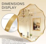 Irregular Hexagon Wall Mirror with Wavy Edge, Modern Decorative Mirror for Bathr... - Image 7