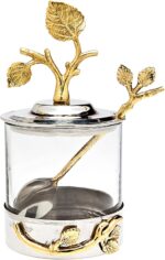 Godinger Leaf Jam Jar With Spoon, Honey Jar with Spoon, Honey Dish - Image 4