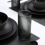 Stone Lain Dua 16-Piece Dinnerware Set Stoneware, Borosilicate Glass, Black - Image 6