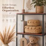 LUSYDECO Set of 2 Wicker Storage Baskets with Lid, Rattan Basket Decorative Boxe... - Image 4