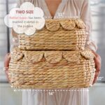 LUSYDECO Set of 2 Wicker Storage Baskets with Lid, Rattan Basket Decorative Boxe... - Image 6