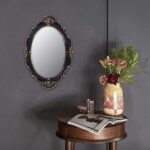 YCHMIR Vintage Mirror Small Wall Mirror Hanging Mirror 14.5 x 10 inchs Oval Brow... - Image 3