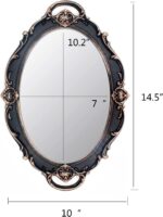 YCHMIR Vintage Mirror Small Wall Mirror Hanging Mirror 14.5 x 10 inchs Oval Brow... - Image 4