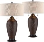 360 Lighting Cody Modern Industrial Rustic Table Lamps 26" High Set of 2 Hammere... - Image 3