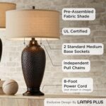 360 Lighting Cody Modern Industrial Rustic Table Lamps 26" High Set of 2 Hammere... - Image 4