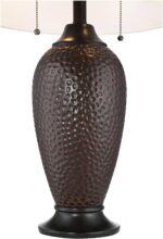 360 Lighting Cody Modern Industrial Rustic Table Lamps 26" High Set of 2 Hammere... - Image 8