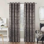 always4u 100% Blackout Without Lining Luxury Soft Velvet Curtains Gold Foil Prin... - Image 3