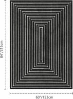 Latte&Fog 5x7 Area Rugs for Living Room Bedroom, Modern Abstract Washable Rug, B... - Image 3