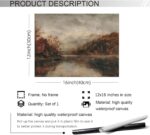 Jefuzh Rustic Lake Landscape Wall Art Moody Fall Scenery Poster Vintage Nature A... - Image 3
