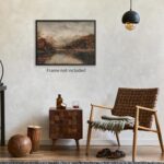 Jefuzh Rustic Lake Landscape Wall Art Moody Fall Scenery Poster Vintage Nature A... - Image 4