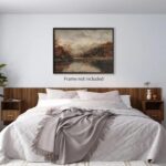 Jefuzh Rustic Lake Landscape Wall Art Moody Fall Scenery Poster Vintage Nature A... - Image 6