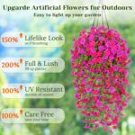 Dolicer 2 Packs Look Real Artificial Flowers for Outdoors, Fake Artificial Hangi... - Image 3
