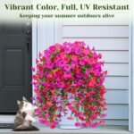 Dolicer 2 Packs Look Real Artificial Flowers for Outdoors, Fake Artificial Hangi... - Image 4