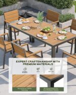Vexwalx 7-Piece Outdoor Dining Set, Aluminum Dining Table Set for 6, Patio Table... - Image 3