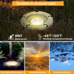 Gardencoin Brass Low Voltage Landscape Well Lights (5" Cover, 5.5" Tall), 12V LE... - Image 6