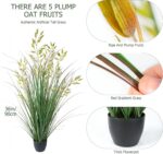 Ttranewsoo Silk Plants 2Pcs Tall Artificial Grass Plant Potted Artificial Greene... - Image 3