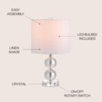 JONATHAN Y 17.5" Clear Crystal Table Lamp, Glam Double Sphere Mini Nightstand La... - Image 5