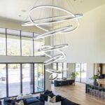 Modern Chandelier, 8 Ring Chandelier for High Ceiling Chandelier for Entryway, L... - Image 3