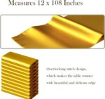 10 Pack Gold Table Runners 12 X 108 Inches Wedding Golden Satin Table Runner for... - Image 3