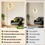【Upgraded】 Dimmable Glass Floor Lamp for Living Room, Modern Gold Standing Lamp ... - Image 3