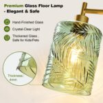 【Upgraded】 Dimmable Glass Floor Lamp for Living Room, Modern Gold Standing Lamp ... - Image 4