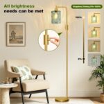 【Upgraded】 Dimmable Glass Floor Lamp for Living Room, Modern Gold Standing Lamp ... - Image 5